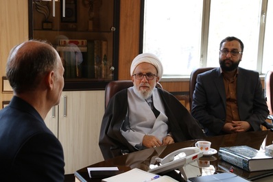 دیدار معاون امور استان‌های سازمان تبلیغات اسلامی با آیت الله طباطبائی نژاد