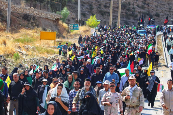 مراسم پیاده روی جاماندگان اربعین در یاسوج برگزار شد